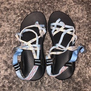 size 10 light blue chacos!! worn once!